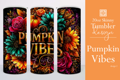 Pumpkin Vibes Tumbler Wrap, Sublimation Pumpkin Spice, w2 Product Image 1