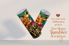 Pumpkin Vibes Tumbler Wrap, Sublimation Pumpkin Spice, w7 Product Image 2