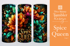 Spice Queen Tumbler Wrap, Sublimation Pumpkin Spice Tumbler Product Image 1