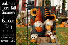 Autumn Gnome Garden Flag, Sublimation Gnome, I Love Fall, d1 Product Image 1