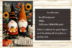 Autumn Gnome Garden Flag, Sublimation Gnome, I Love Fall, d2 Product Image 2