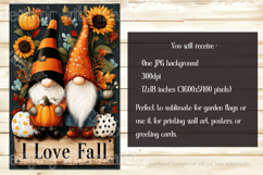 Autumn Gnome Garden Flag, Sublimation Gnome, I Love Fall, d3 Product Image 2