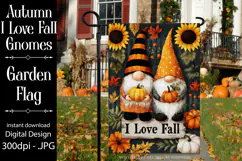 Autumn Gnome Garden Flag, Sublimation Gnome, I Love Fall, d4 Product Image 1