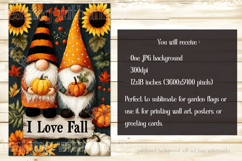 Autumn Gnome Garden Flag, Sublimation Gnome, I Love Fall, d4 Product Image 2