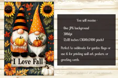 Autumn Gnome Garden Flag, Sublimation Gnome, I Love Fall, d4 Product Image 2