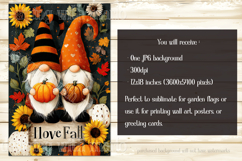 Autumn Gnome Garden Flag, Sublimation Gnome, I Love Fall, d5 Product Image 2