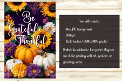 Autumn Garden Flag, Sublimation Thankful and Grateful Flag Product Image 2