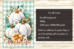 Autumn Garden Flag, Sublimation White Pumpkin Garden Flag d1 Product Image 2