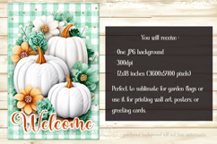 Autumn Garden Flag, Sublimation White Pumpkin Garden Flag d2 Product Image 2
