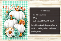 Autumn Garden Flag, Sublimation White Pumpkin Garden Flag d3 Product Image 2