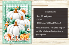 Autumn Garden Flag, Sublimation White Pumpkin Garden Flag d4 Product Image 2