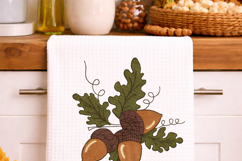 Acorn Cluster Embroidery Design Oak Leaves Fall Autumn 4x4 Product Image 3
