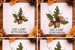 Acorn Cluster Embroidery Design Oak Leaves Fall Autumn 4x4 Product Image 2