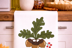 Acorn Embroidery Design Fall Leaves Product Image 3