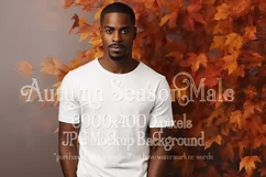 Autumn Male Background, Autumn Man Mockup, T-Shirt Mockup 2 Product Image 1