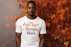 Autumn Male Background, Autumn Man Mockup, T-Shirt Mockup 2 Product Image 2