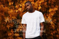 Autumn Male Background, Autumn Man Mockup, T-Shirt Mockup 3 Product Image 1