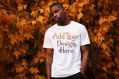 Autumn Male Background, Autumn Man Mockup, T-Shirt Mockup 3 Product Image 2
