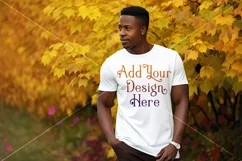 Autumn Male Background, Autumn Man Mockup, T-Shirt Mockup 4 Product Image 2