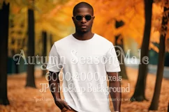 Autumn Male Background, Autumn Man Mockup, T-Shirt Mockup 5 Product Image 1