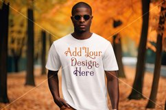 Autumn Male Background, Autumn Man Mockup, T-Shirt Mockup 5 Product Image 2