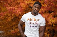 Autumn Male Background, Autumn Man Mockup, T-Shirt Mockup 6 Product Image 2