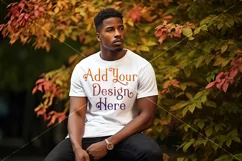 Autumn Male Background, Autumn Man Mockup, T-Shirt Mockup 9 Product Image 2