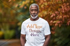 Autumn Man Background, Autumn Older Male Mockup, TShirt, d2 Product Image 2