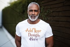 Autumn Man Background, Autumn Older Male Mockup, TShirt, d4 Product Image 2
