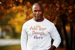 Autumn Man Background, Autumn Older Male Mockup, TShirt, d5 Product Image 2