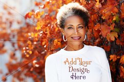 Autumn Woman Background, Autumn Older Woman Mockup, TShirt 1 Product Image 2