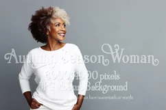 Autumn Woman Background, Autumn Older Woman Mockup, TShirt 2 Product Image 1