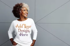 Autumn Woman Background, Autumn Older Woman Mockup, TShirt 2 Product Image 2