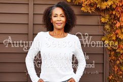 Autumn Woman Background, Autumn Older Woman Mockup, TShirt 3 Product Image 1