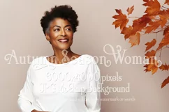 Autumn Woman Background, Autumn Older Woman Mockup, TShirt 5 Product Image 1