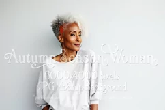 Autumn Woman Background, Autumn Older Woman Mockup, TShirt 8 Product Image 1