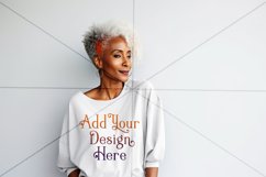 Autumn Woman Background, Autumn Older Woman Mockup, TShirt 8 Product Image 2