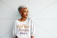 Autumn Woman Background, Autumn Older Woman Mockup, TShirt 8 Product Image 2