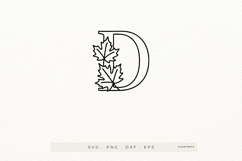 Letter D Autumn Alphabet | Line Art of the Letter D Product Image 1