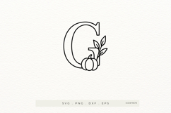 Letter G Autumn Alphabet | Line Art of the Letter G Product Image 1