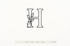 Letter H Autumn Alphabet | Line Art of the Letter H Product Image 1