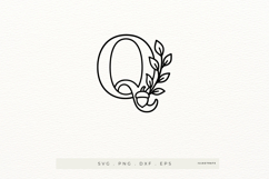 Letter Q Autumn Alphabet | Line Art of the Letter Q Product Image 1