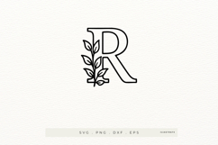Letter R Autumn Alphabet | Line Art of the Letter R Product Image 1