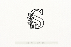Letter S Autumn Alphabet | Line Art of the Letter S Product Image 1