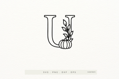 Letter U Autumn Alphabet | Line Art of the Letter U Product Image 1