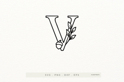 Letter V Autumn Alphabet | Line Art of the Letter V Product Image 1