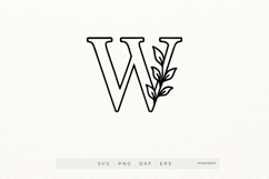 Letter W Autumn Alphabet | Line Art of the Letter W Product Image 1