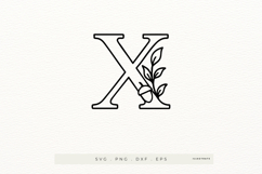 Letter X Autumn Alphabet | Line Art of the Letter X Product Image 1