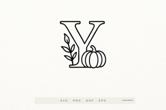 Letter Y Autumn Alphabet | Line Art of the Letter Y Product Image 1