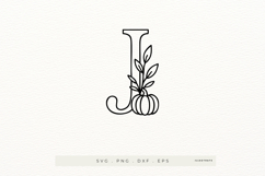 Letter J Autumn Alphabet | Line Art of the Letter J Product Image 1